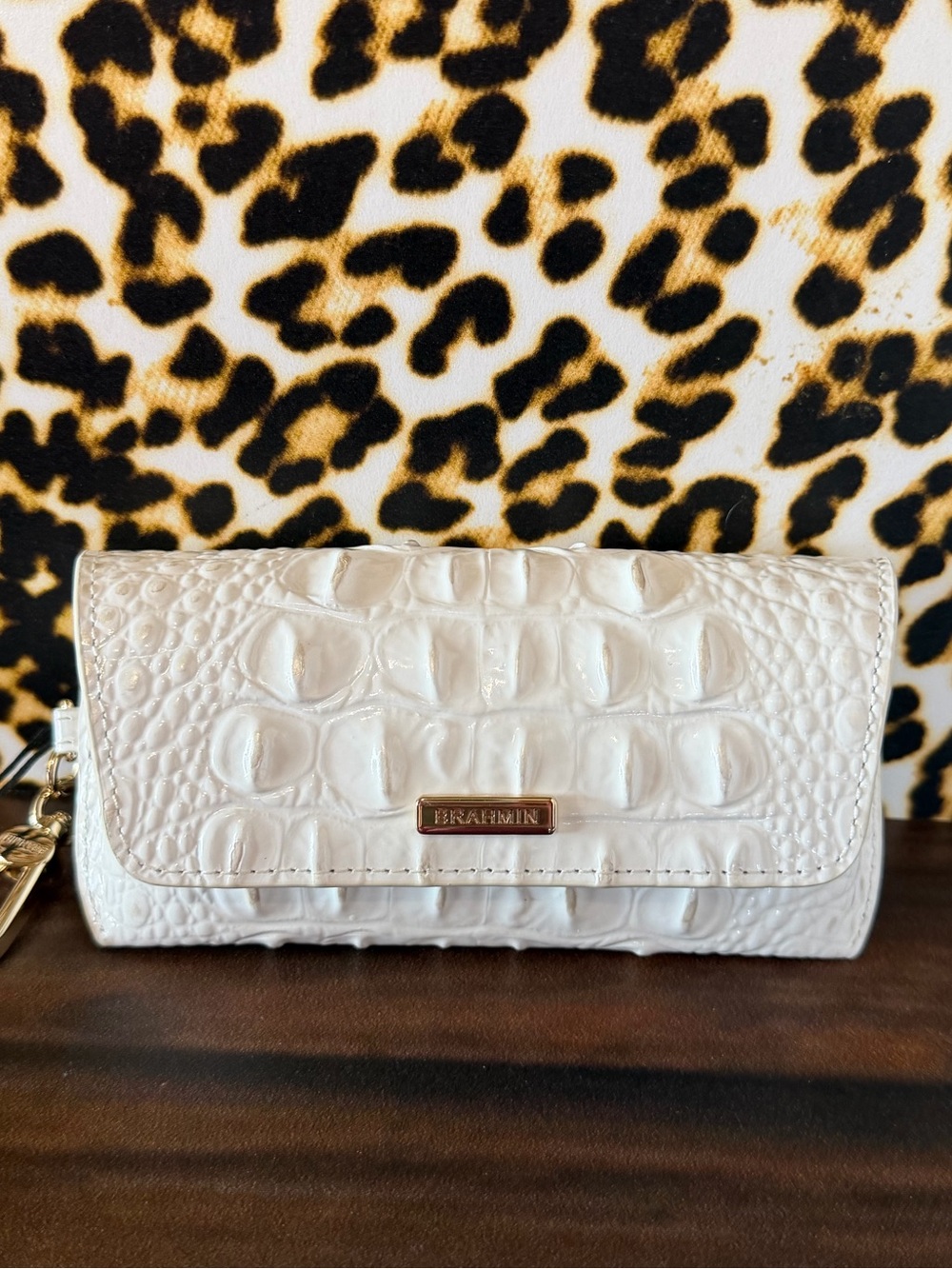 NWT BRAHMIN ELORA SUNGLASSES CASE SEA SALT WHITE FIRM $